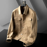 Weston Suede Trucker Jacket -  Structured Fit with Classic Snap Design