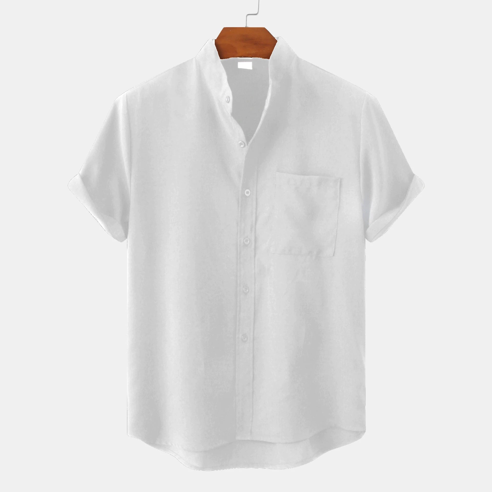 Sunnyvale Men's Shirt – Lightweight Linen Blend with Collarless Design 5