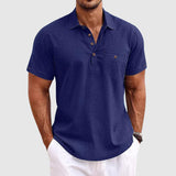 Callum Linen Polo – Men's Linen Shirt with Soft Collar & Tailored Fit