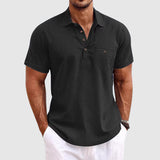 Callum Linen Polo – Men's Linen Shirt with Soft Collar & Tailored Fit