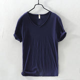 Men's Marino Milan Cotton Shirt - Breathable V-Neck Relaxed Fit for Casual Style