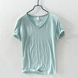 Men's Marino Milan Cotton Shirt - Breathable V-Neck Relaxed Fit for Casual Style