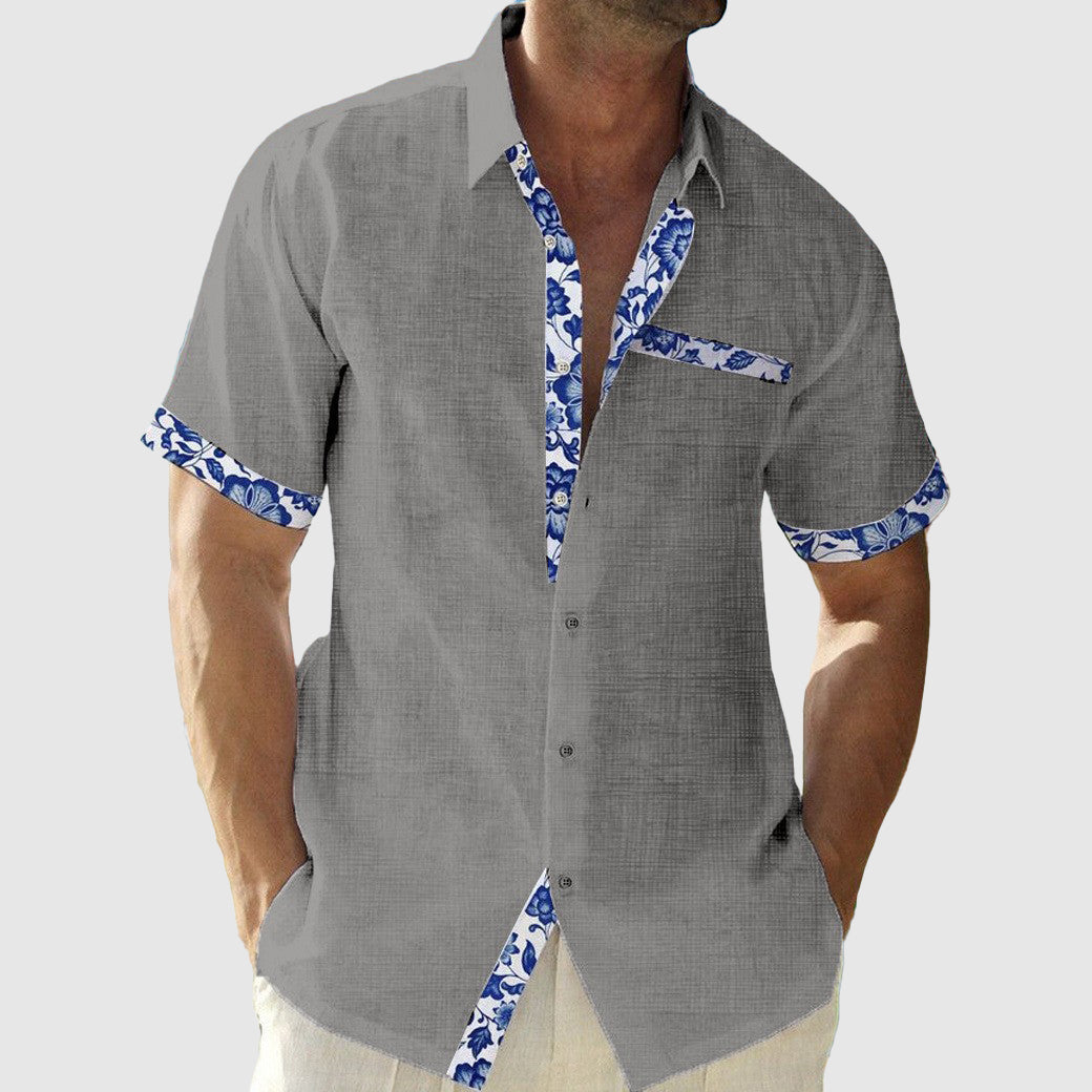 Nico Linen Beach Shirt – Mens Linen Short Sleeve with Soft Open Collar