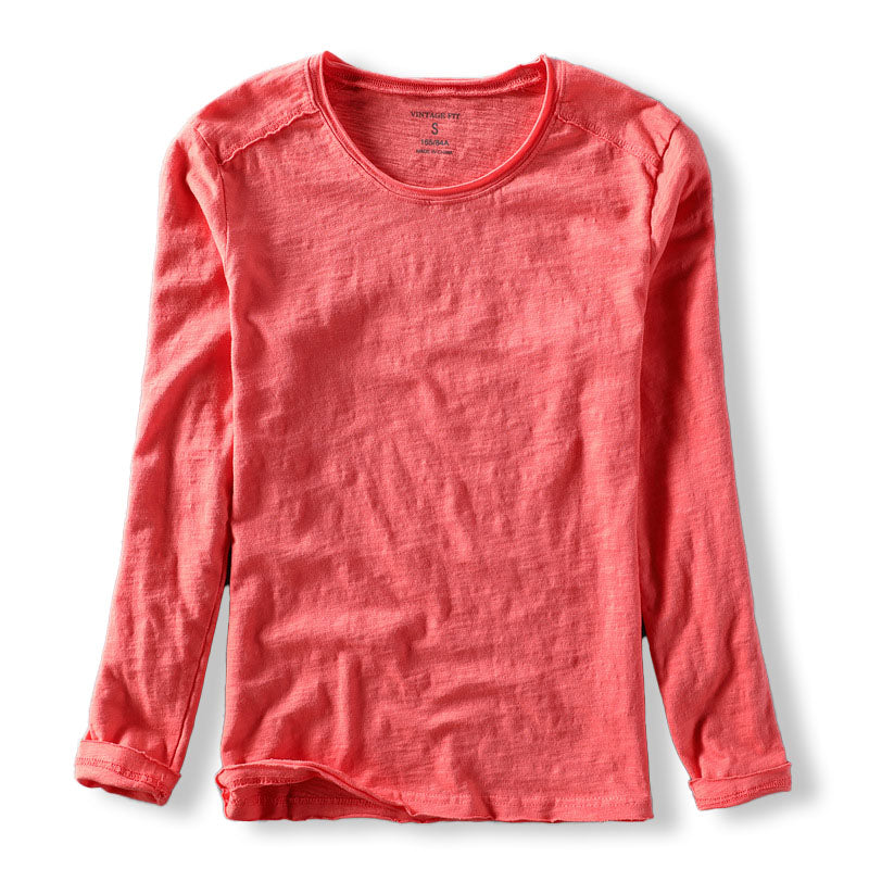 Hayden Men’s Long Sleeve Shirt – Japanese Organic Cotton with Minimalist O-Neck Design