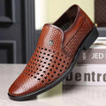 Calvin Men’s Woven Leather Loafers – Breathable Calfskin with Cushioned Sole