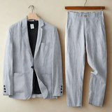 Luca Men’s Linen Suit – Lightweight 2-Piece Set for Summer in Breathable Cotton Blend