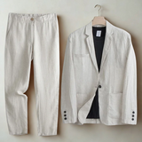 Luca Men’s Linen Suit – Lightweight 2-Piece Set for Summer in Breathable Cotton Blend