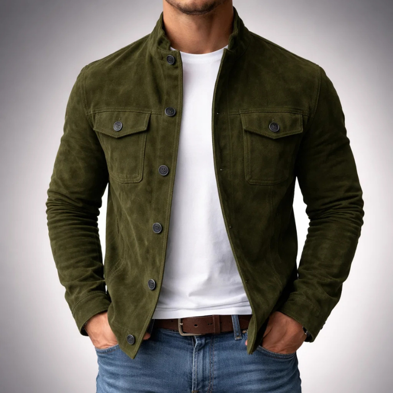 Griffin Men’s Suede Jacket – Structured Lightweight Jacket