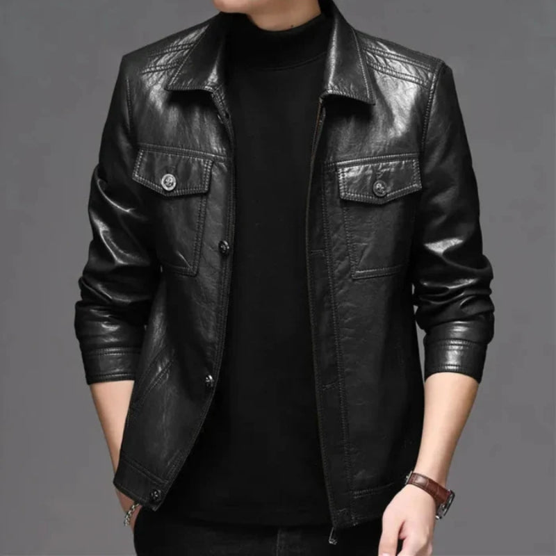 Dario Genuine Leather Jacket – Soft Structured Casual Outerwear