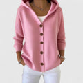 Rhea Women’s Cardigan – Hooded Button-Up Lightweight Everyday Layer