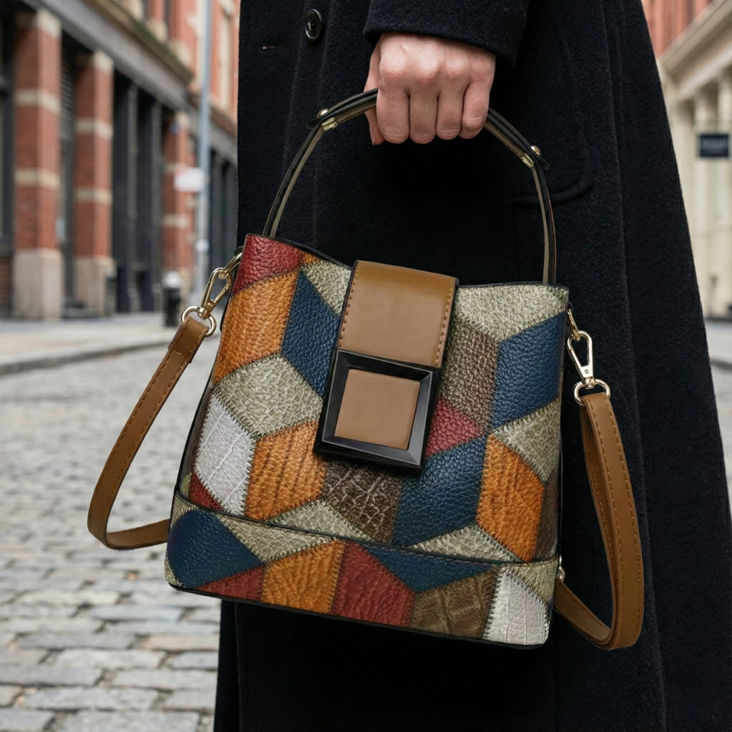 Morene Women's Leather Handbag – Premium Genuine Leather with Secure Snap Closure