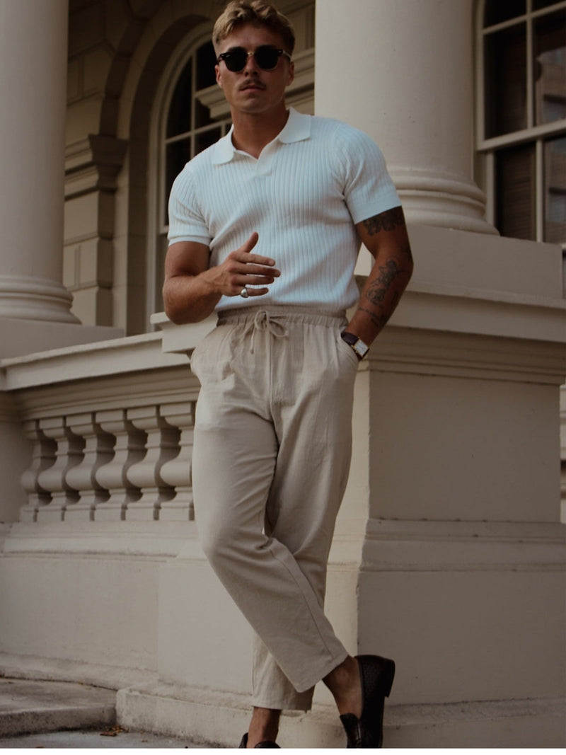 Jomer Knit Polo – Textured Minimalism in a Summer-Ready Fit