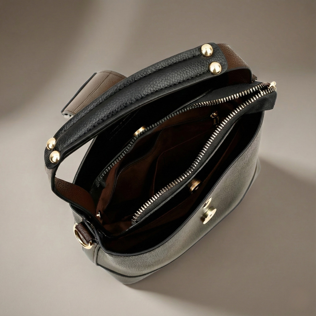 Morene Women's Leather Handbag – Premium Genuine Leather with Secure Snap Closure
