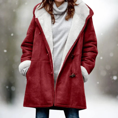Aida Women’s Fleece-Lined Winter Coat – Warm Toggle Closure Jacket
