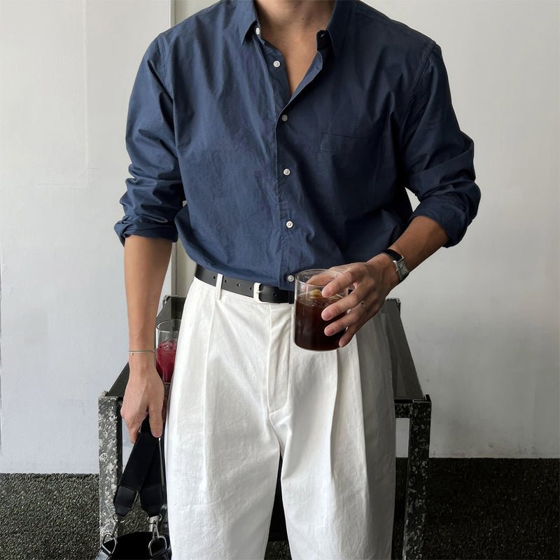 Urban Classic Men's Shirt – Soft Polyester Blend with Relaxed Fit & Chest Pocket 3