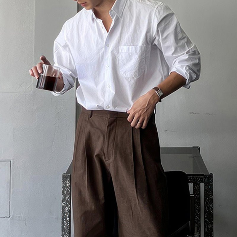 Urban Classic Men's Shirt – Soft Polyester Blend with Relaxed Fit & Chest Pocket 4