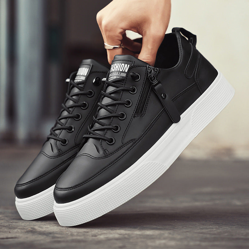 Urban Edge Leather Sneakers – Cushioned Comfort with Side-Zip Detail 6