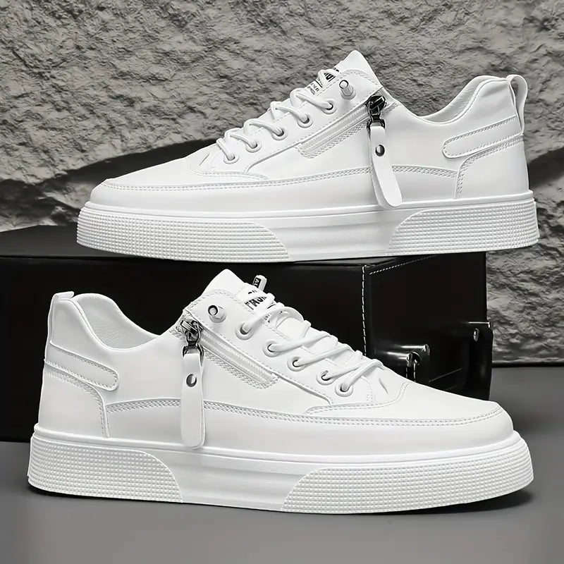 Urban Edge Leather Sneakers – Cushioned Comfort with Side-Zip Detail 8