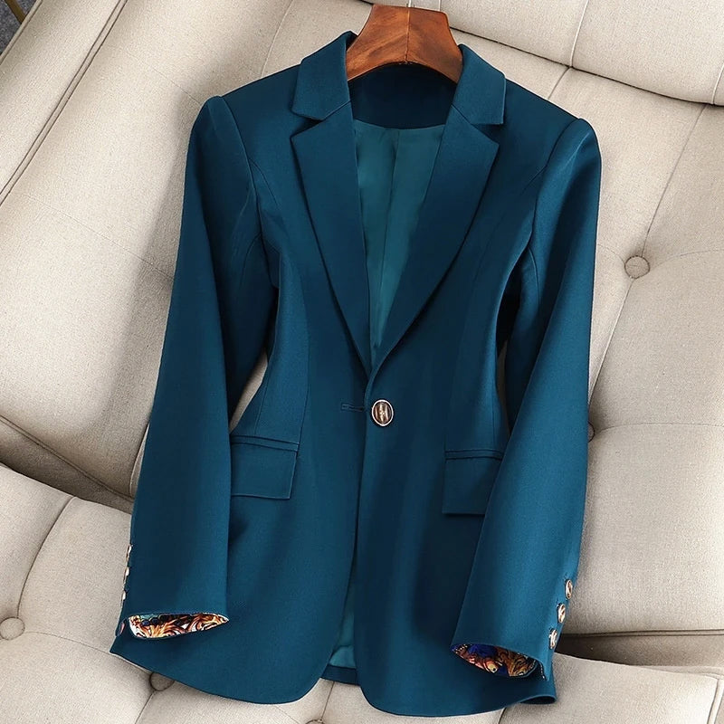 Elena Women’s Blazer – Tailored Fit with Blush-Toned Elegance & Polished Structure