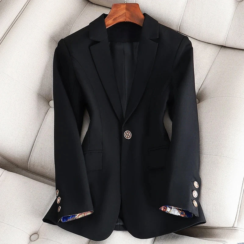 Elena Women’s Blazer – Tailored Fit with Blush-Toned Elegance & Polished Structure