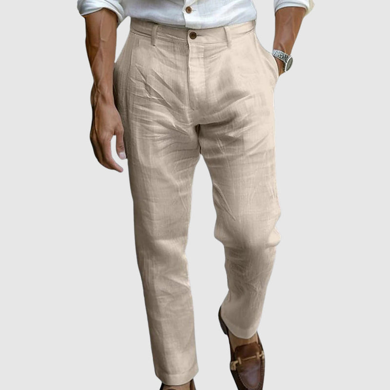 Verona Women's Linen Pants – Ankle-Length & Sleek Straight Cut Design 2