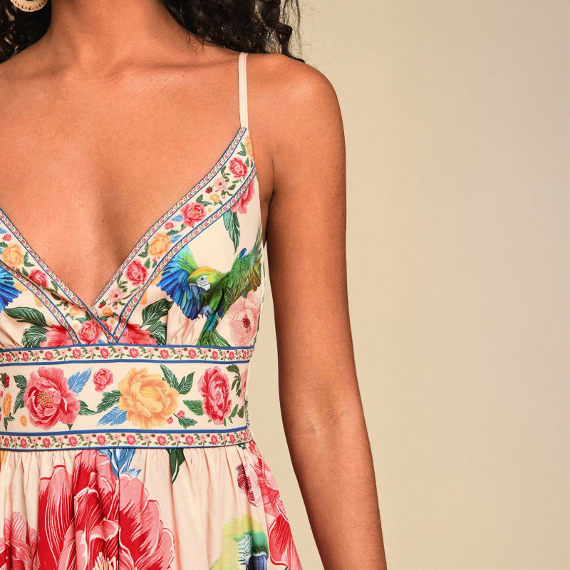Vibrant Floral Maxi Dress – Lightweight Polyester with Flattering A-Line Fit 5