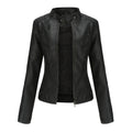 Yssa Women’s Leather Jacket – PU Leather with Mandarin Collar
