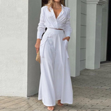 Selena Women’s Linen Set – Two Piece Linen Set with Wrap Crop Top & Wide-Leg Pants