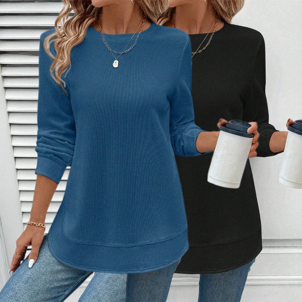 Willow Women's Top – Soft Cotton-Blend with Timeless Round Neckline 4
