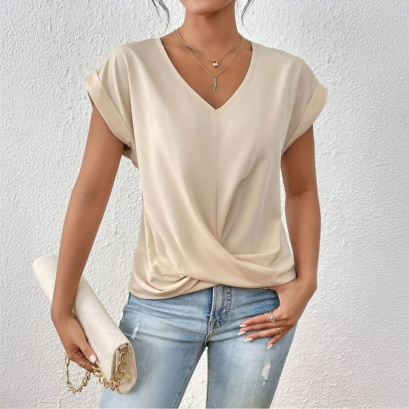 Willow Women's Top – Soft Draped Blouse for Effortless Comfort & Style 1