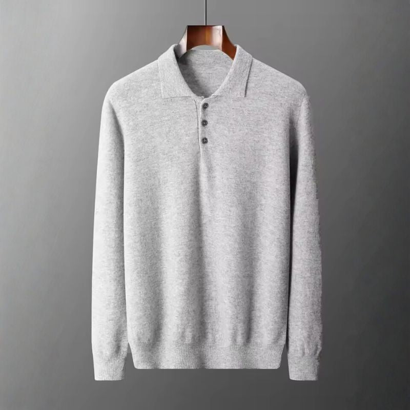 George Men’s Sweater – Merino Wool Buttoned Pullover