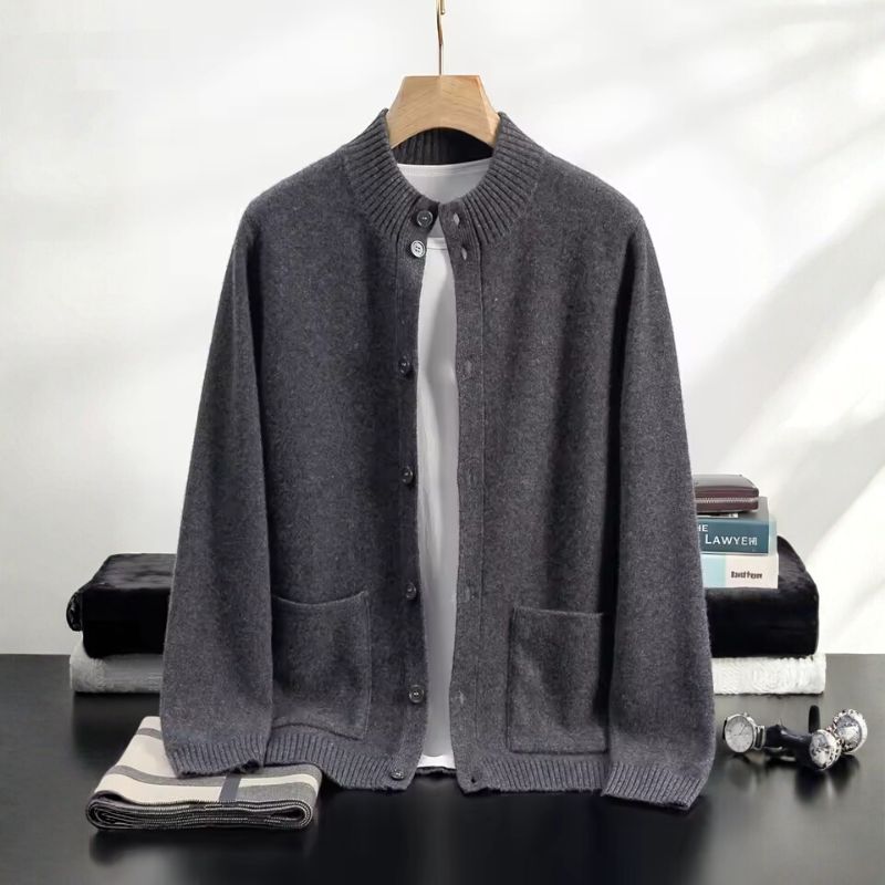 Andrew Men’s Cashmere Cardigan – Luxury Button-Up Knit Jacket