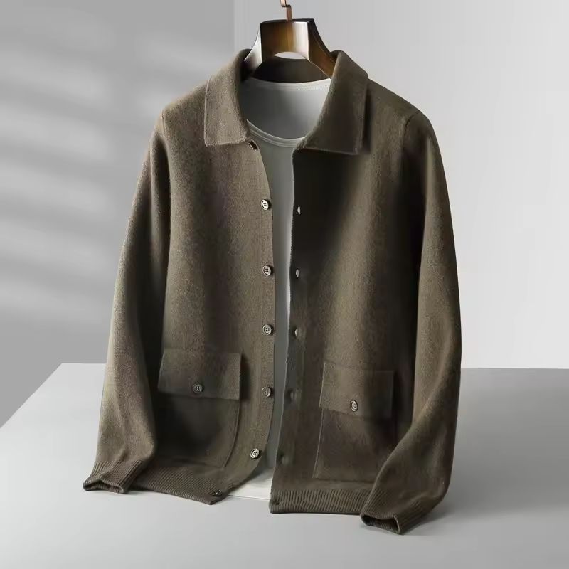 Charles Men’s Wool Cardigan – Smart Casual Knit Sweater
