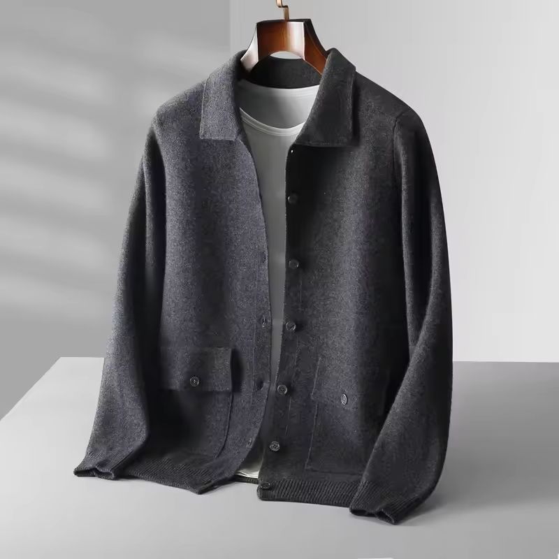 Charles Men’s Wool Cardigan – Smart Casual Knit Sweater