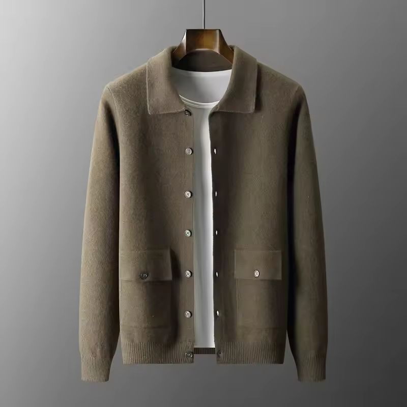 Charles Men’s Wool Cardigan – Smart Casual Knit Sweater