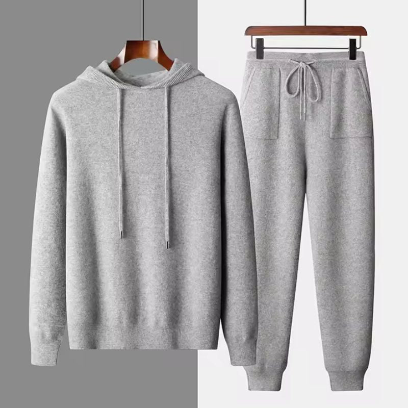 Landon Men’s Lounge Set – Cashmere Hooded Pullover & Pants