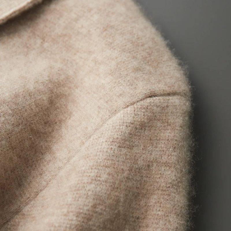 Lucas Men’s Cashmere Cardigan – Polo Collar Zip-Up Knit Cardigan