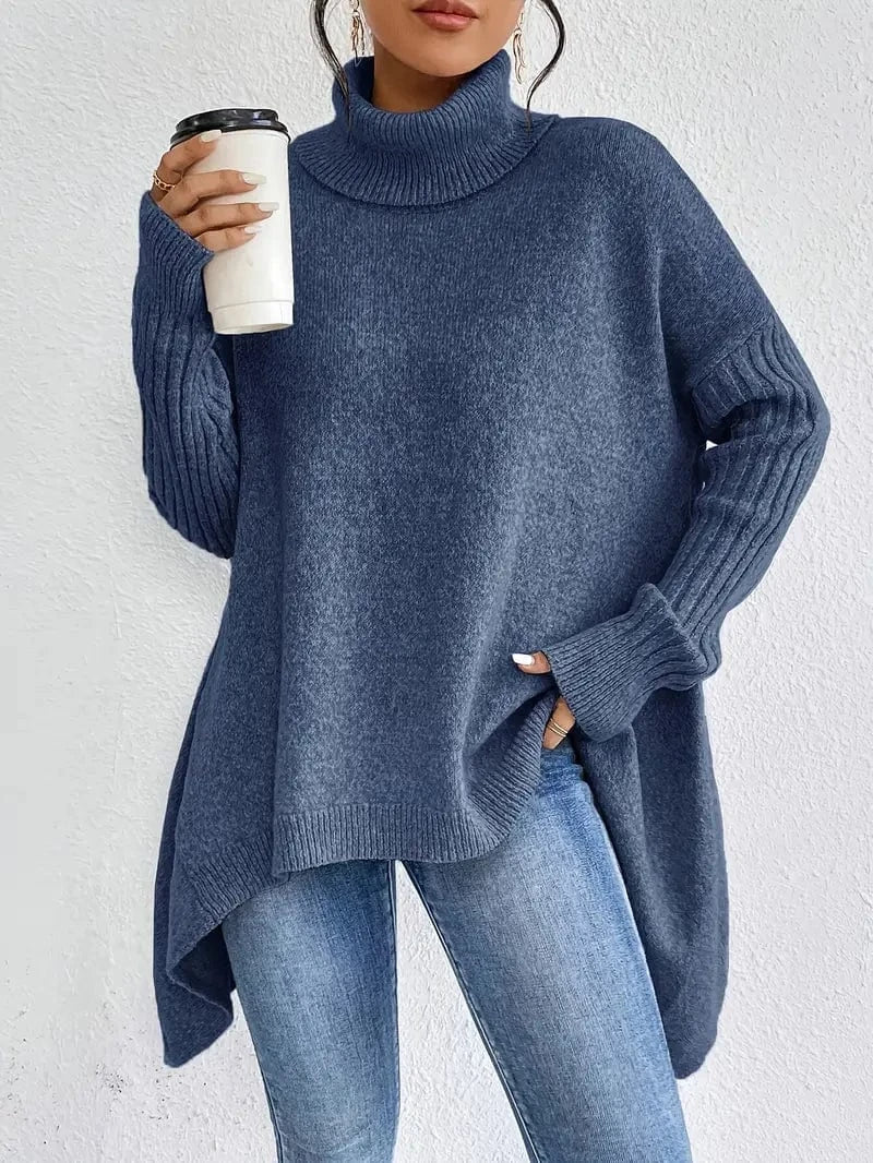 Vienna Women’s Turtleneck Sweater – Relaxed Oversized Fit in Cashmere Blend