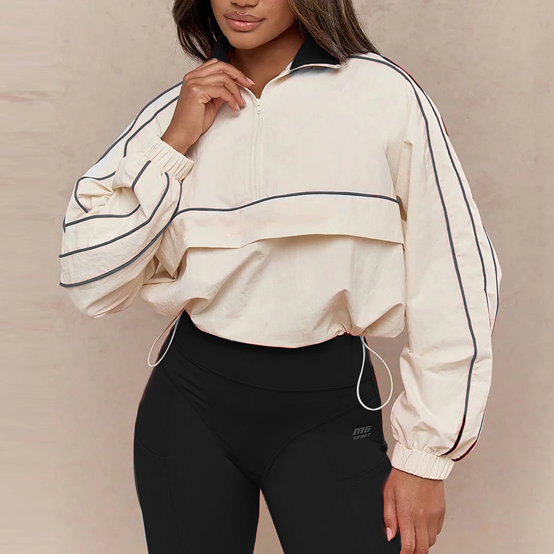 Nico Contrast-Collar Nylon Windbreaker Set