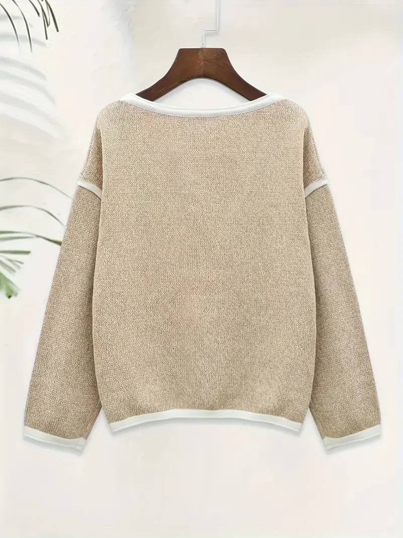 Giselle Women’s Knit Sweater – Soft Breathable Pullover with Relaxed Fit