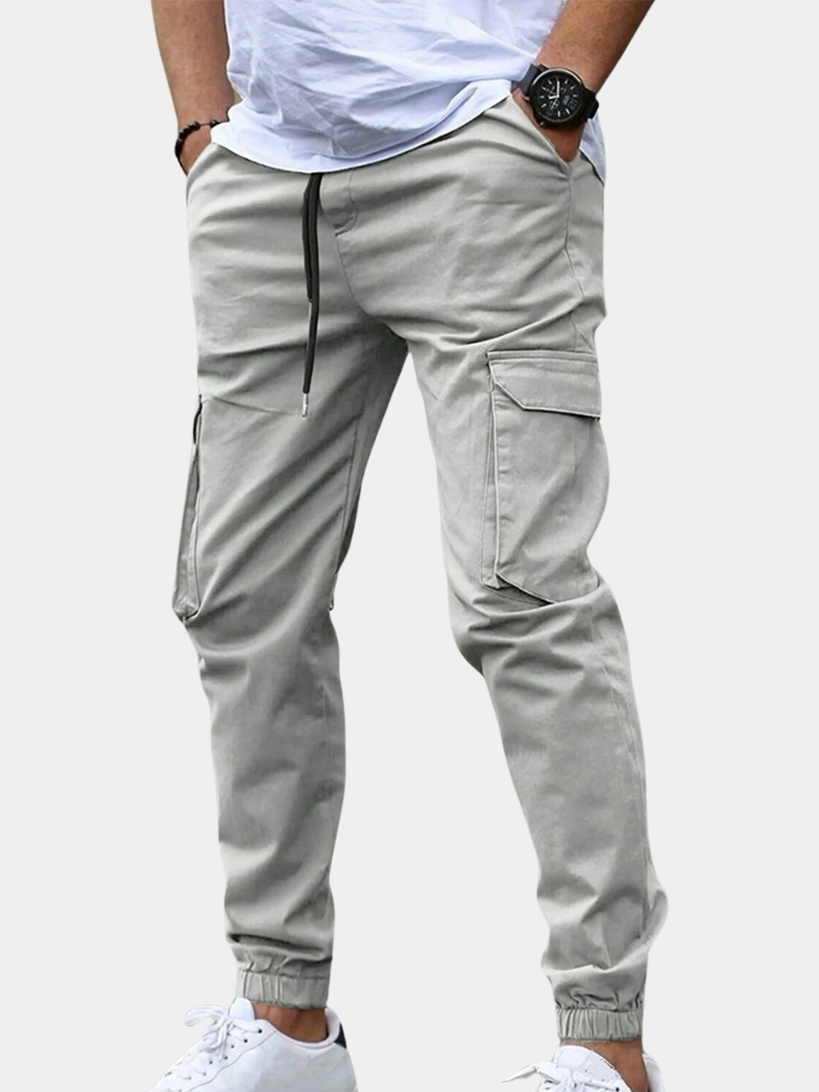 Carter Men’s Cargo Pants – Tapered Fit with Drawstring Waist & Utility Pockets