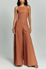 Lana Linen Jumpsuit – Wide-Leg Jumpsuit with Pockets and Open Back