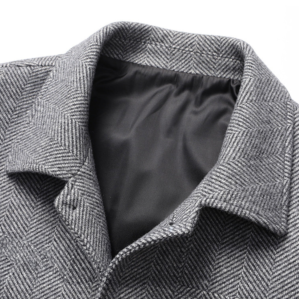 Blake Herringbone Wool Coat - Tailored Fit & Premium Warmth