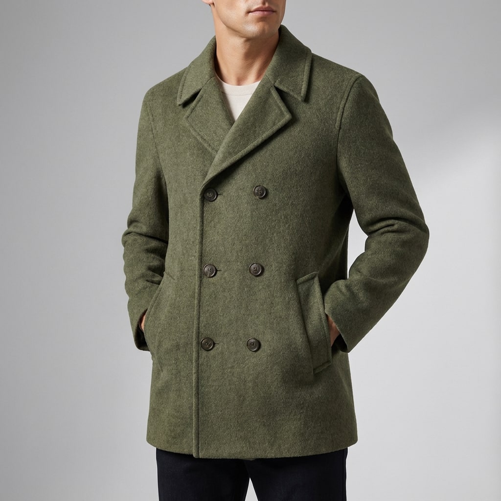 Soreno Men’s Coat – Double Breasted Wool Coat