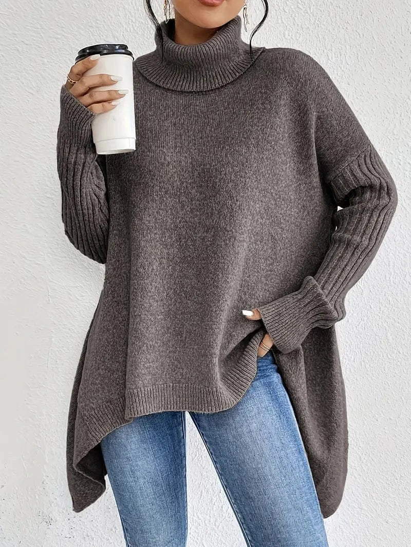 Vienna Women’s Turtleneck Sweater – Relaxed Oversized Fit in Cashmere Blend