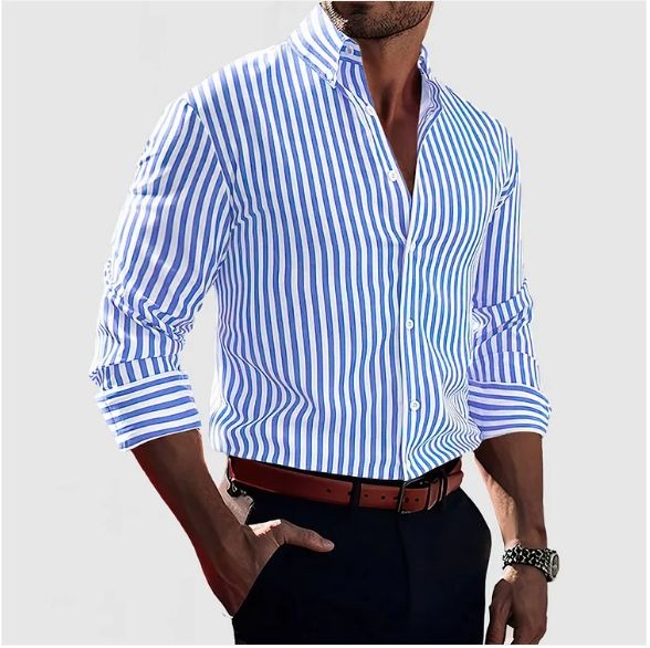Felix Striped Shirt – Refined Cotton Button-Up with Everyday Ease