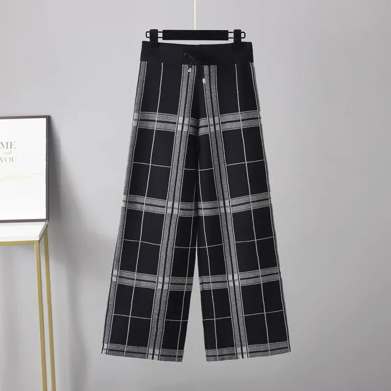 Kingston Plaid Wide-Leg Trousers