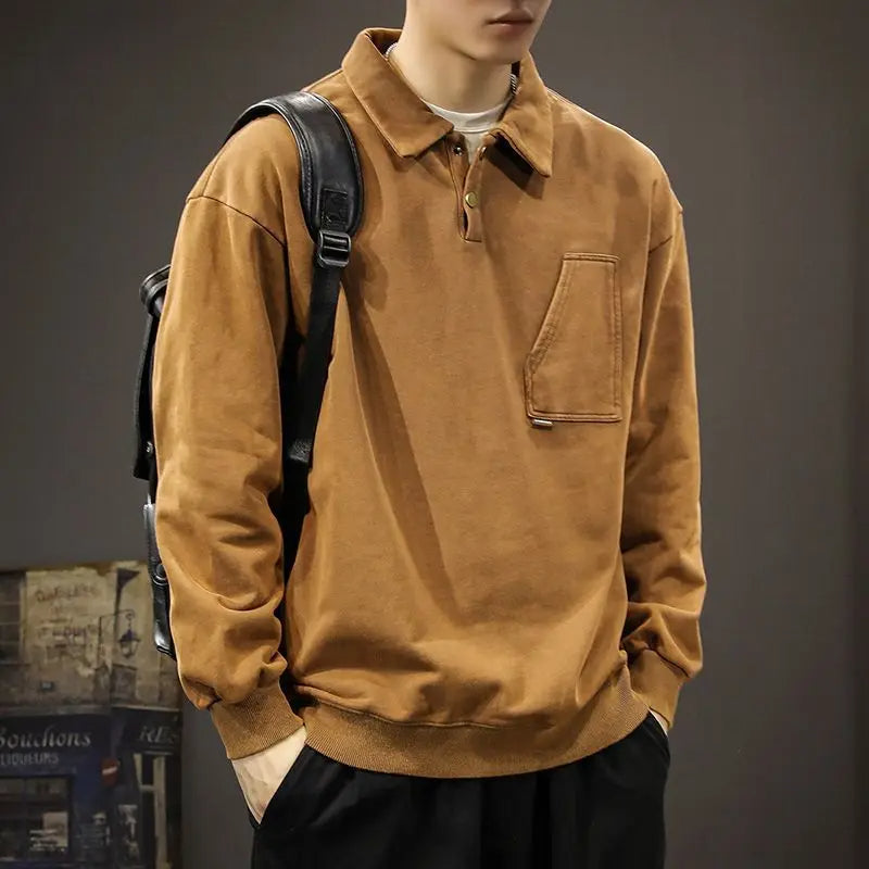 Rome Relaxed Cotton Polo Sweatshirt