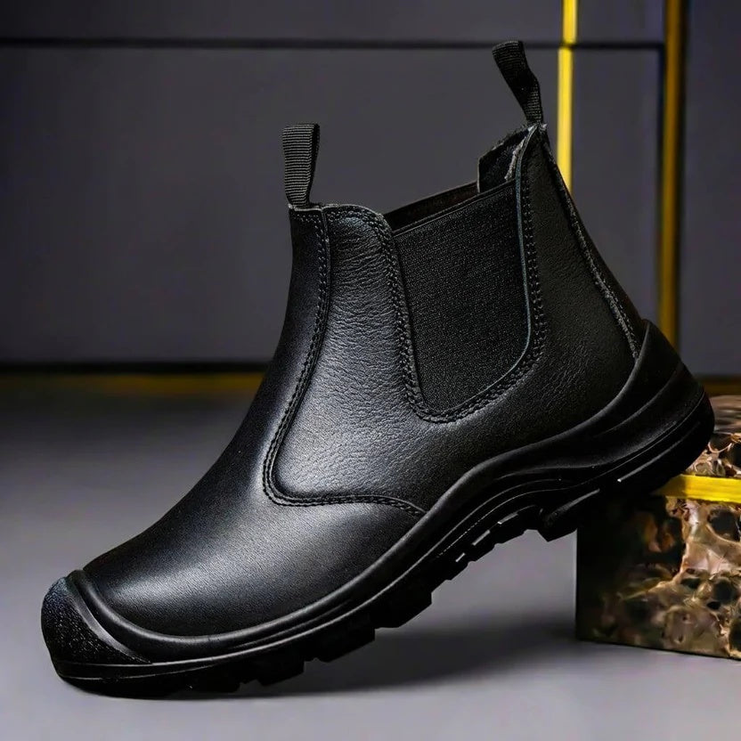 Cyrus Genuine Leather Slip-On Boots – Durable Rugged Ankle Boots