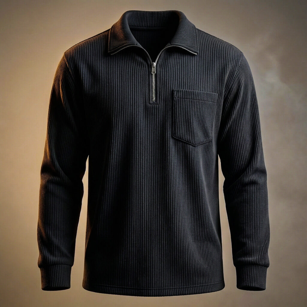 Lucien Corduroy Quarter Zip Polo Shirt – Soft Premium Layering Top